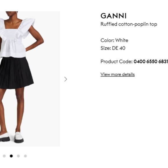 GANNI White Ruffled Top - Picture 4 of 4